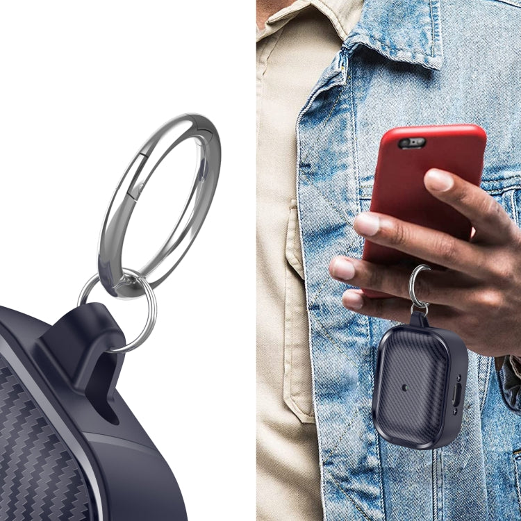 For AirPods Pro Photo Frame Carbon Fiber Series Earphone Case(Dark Blue)