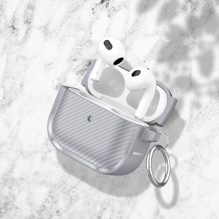For AirPods 3 Photo Frame Carbon Fiber Series Earphone Case(Dark Grey)