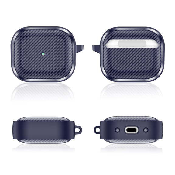 For AirPods 3 Photo Frame Carbon Fiber Series Earphone Case(Dark Blue)