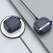 For AirPods 3 Photo Frame Carbon Fiber Series Earphone Case(Dark Blue)