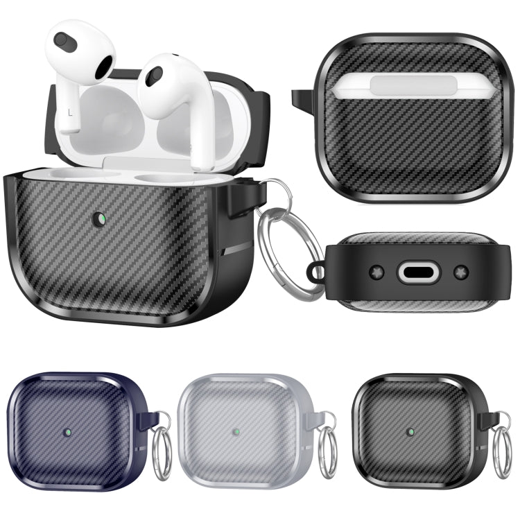 For AirPods 3 Photo Frame Carbon Fiber Series Earphone Case(Dark Grey)