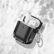 For AirPods 1 / 2 Photo Frame Carbon Fiber Series Earphone Case(Black)