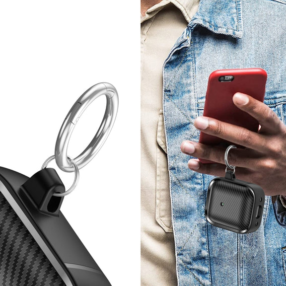 For AirPods 1 / 2 Photo Frame Carbon Fiber Series Earphone Case(Black)