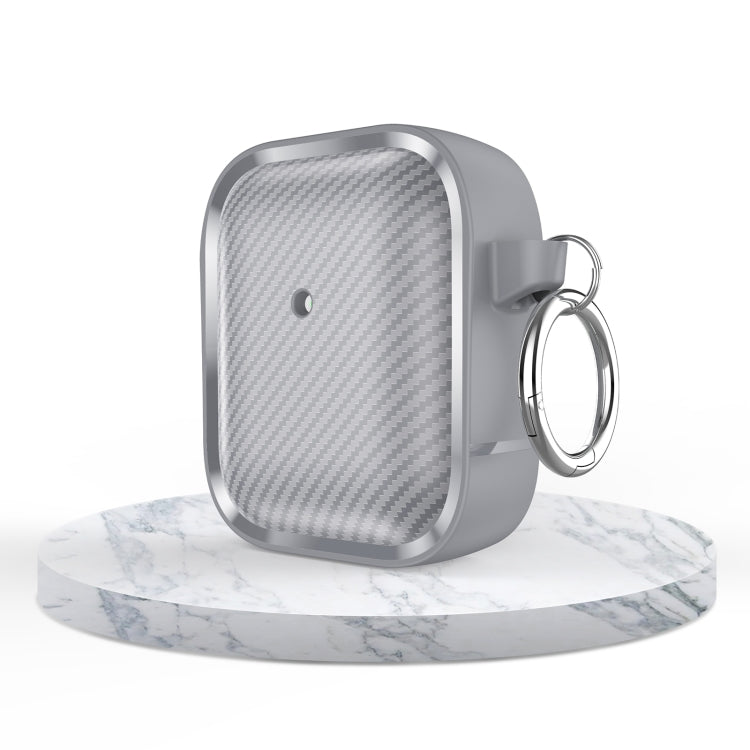 For AirPods 1 / 2 Photo Frame Carbon Fiber Series Earphone Case(Dark Grey)
