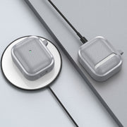 For AirPods 1 / 2 Photo Frame Carbon Fiber Series Earphone Case(Dark Grey)