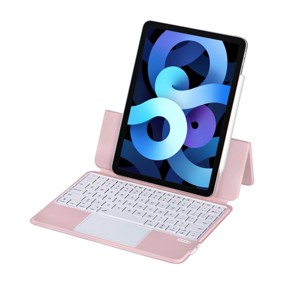 X3125-6D Integrated Thin Magnetic Bluetooth Keyboard Case with Backlight For iPad Air 2022 / Air 2020 10.9 / Pro 11 2018 / 2020 / 2021 / 2022(Pink)