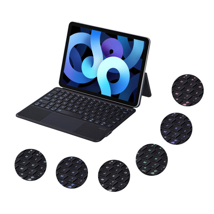 X3125-6D Integrated Thin Magnetic Bluetooth Keyboard Case with Backlight For iPad Air 2022 / Air 2020 10.9 / Pro 11 2018 / 2020 / 2021 / 2022(Black)