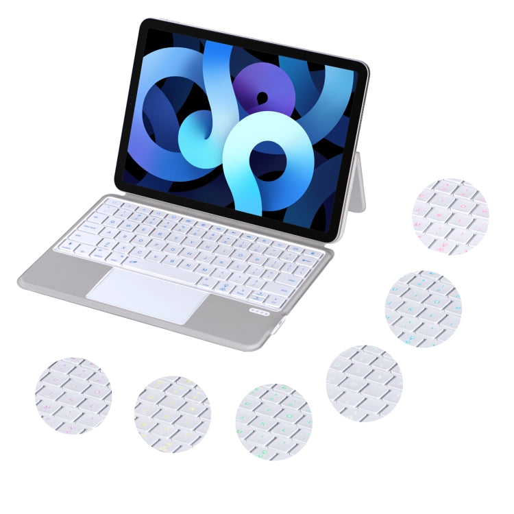 X3125-6D Integrated Thin Magnetic Bluetooth Keyboard Case with Backlight For iPad Air 2022 / Air 2020 10.9 / Pro 11 2018 / 2020 / 2021 / 2022(Grey)