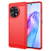 For OnePlus 11R Brushed Texture Carbon Fiber TPU Phone Case(Red)