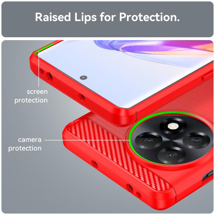 For OnePlus 11R Brushed Texture Carbon Fiber TPU Phone Case(Red)