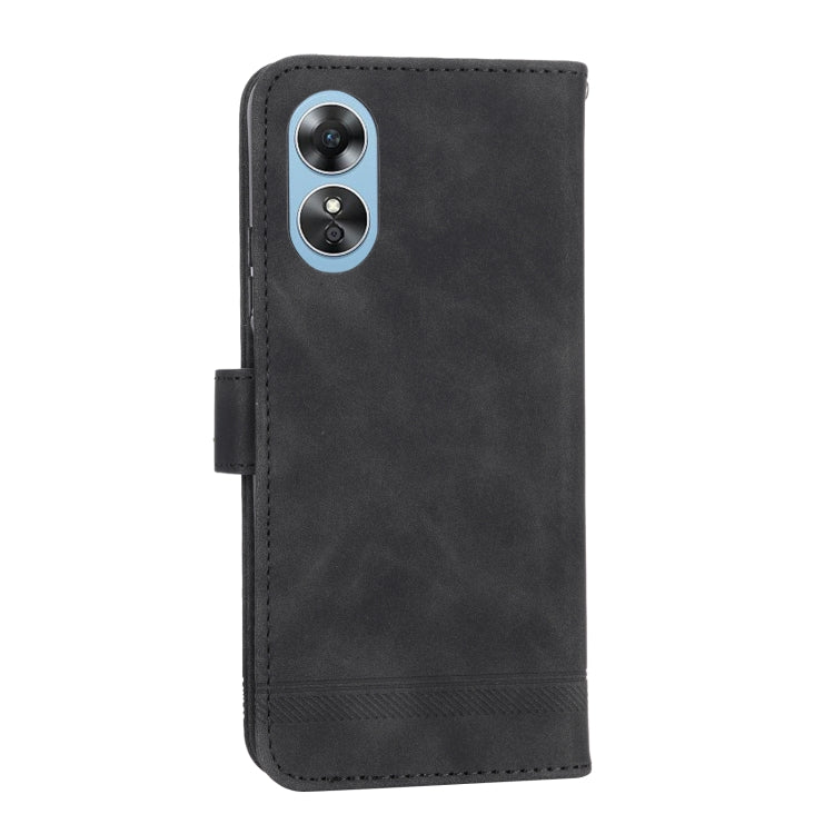 For OPPO Reno8 T 4G Global Dierfeng Dream Line TPU + PU Leather Phone Case(Black)