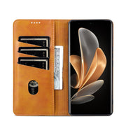 For Honor Magic6 AZNS Magnetic Calf Texture Flip Leather Phone Case(Light Brown)