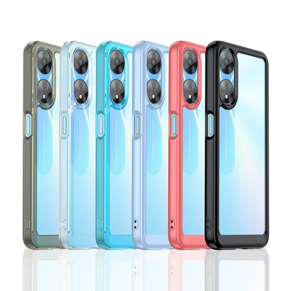 For OPPO A58 5G Colorful Series Acrylic + TPU Phone Case(Black)