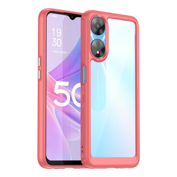 For OPPO A58 5G Colorful Series Acrylic + TPU Phone Case(Black)