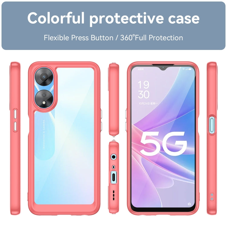 For OPPO A58 5G Colorful Series Acrylic + TPU Phone Case(Black)