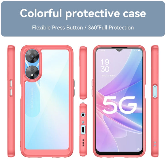 For OPPO A58 5G Colorful Series Acrylic + TPU Phone Case(Black)