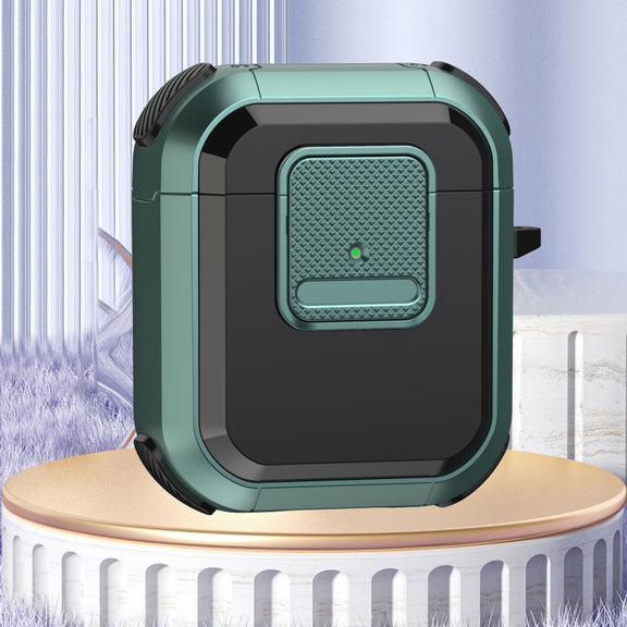 For AirPods 2 / 1 Wireless Earphones Protective Case(Dark Green)