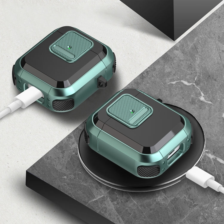 For AirPods 2 / 1 Wireless Earphones Protective Case(Dark Green)