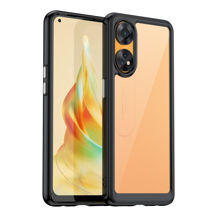 For OPPO Reno8 T 4G Colorful Series Acrylic + TPU Phone Case(Black)