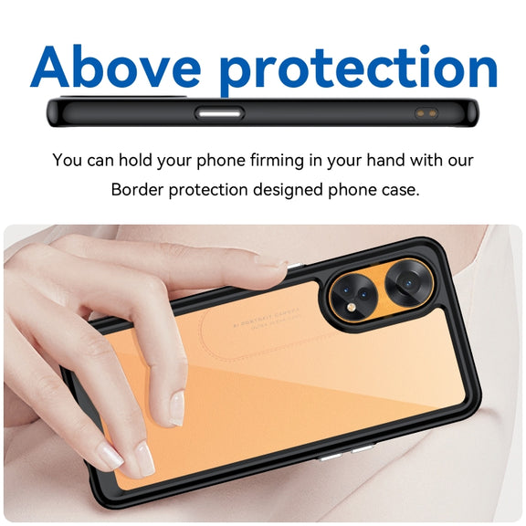 For OPPO Reno8 T 4G Colorful Series Acrylic + TPU Phone Case(Black)