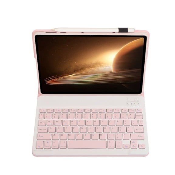 For OPPO Pad 2 11.61 inch 2023 OP13 Lambskin Texture Ultra-thin Detachable Bluetooth Keyboard Leather Case(Pink)