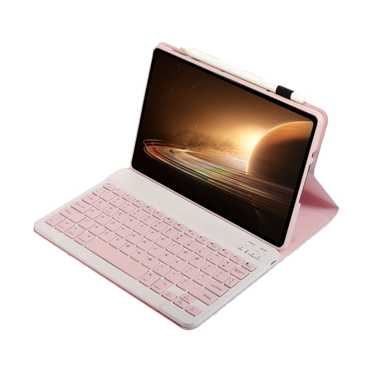 For OPPO Pad 2 11.61 inch 2023 OP13 Lambskin Texture Ultra-thin Detachable Bluetooth Keyboard Leather Case(Pink)