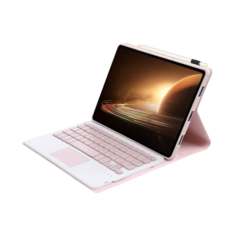 For OPPO Pad 2 11.61 inch 2023 OP13-A Lambskin Texture Ultra-thin Detachable Bluetooth Keyboard Leather Case with Touchpad(Pink)