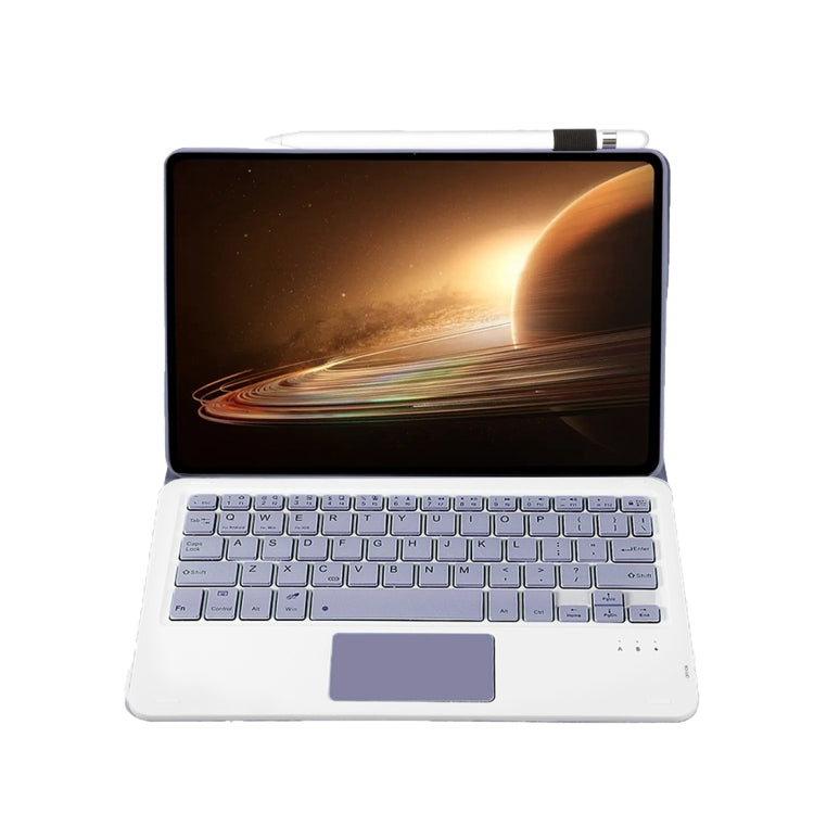 For OPPO Pad 2 11.61 inch 2023 OP13-A Lambskin Texture Ultra-thin Detachable Bluetooth Keyboard Leather Case with Touchpad(Purple)