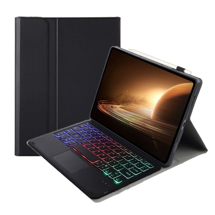For OPPO Pad 2 11.61 inch 2023 OP13-AS Lambskin Texture Ultra-thin Detachable Backlight Bluetooth Keyboard Leather Case with Touchpad(Black)