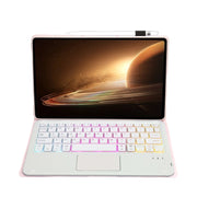 For OPPO Pad 2 11.61 inch 2023 OP13-AS Lambskin Texture Ultra-thin Detachable Backlight Bluetooth Keyboard Leather Case with Touchpad(Pink)
