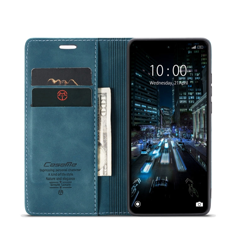 For Xiaomi Redmi 11A / 12C CaseMe 013 Multifunctional Horizontal Flip Leather Phone Case(Blue)