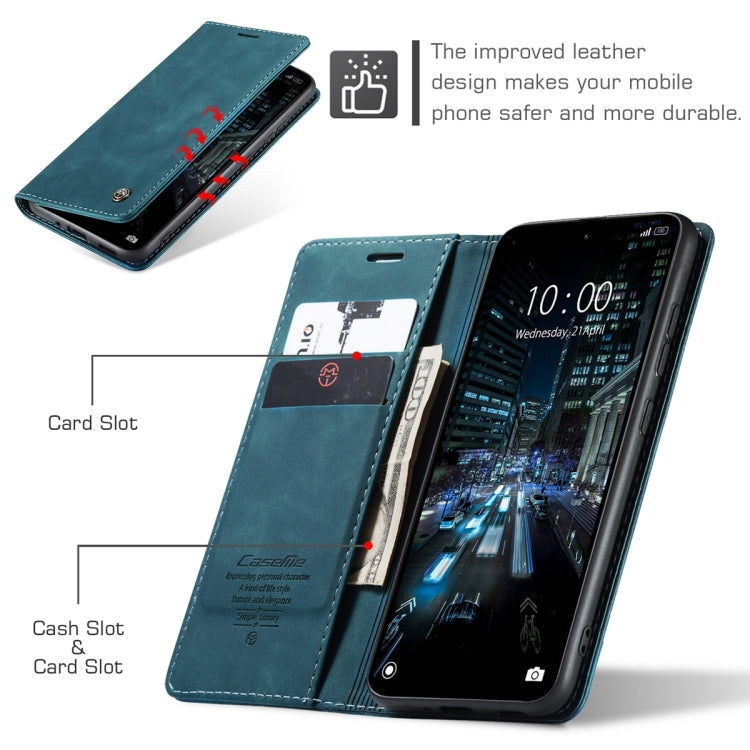 For Xiaomi Redmi 11A / 12C CaseMe 013 Multifunctional Horizontal Flip Leather Phone Case(Blue)