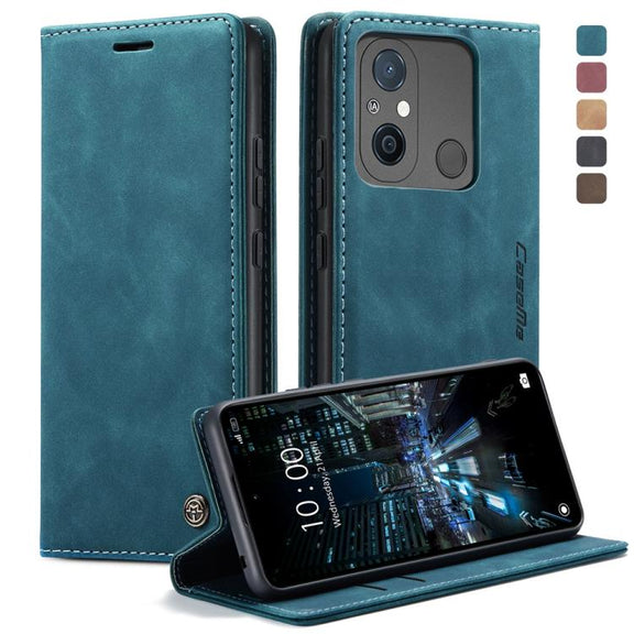 For Xiaomi Redmi 11A / 12C CaseMe 013 Multifunctional Horizontal Flip Leather Phone Case(Blue)