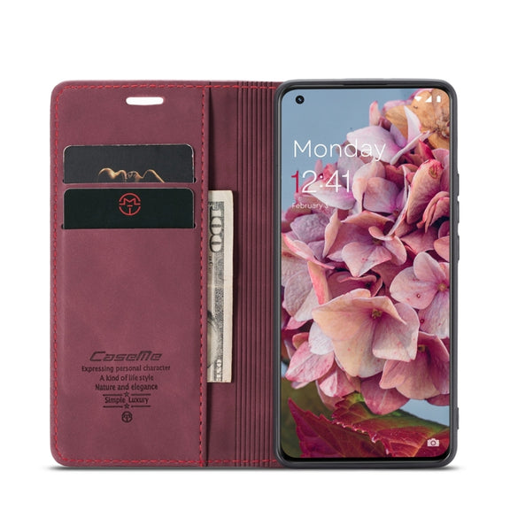 For OnePlus 11 CaseMe 013 Multifunctional Horizontal Flip Leather Phone Case(Wine Red)