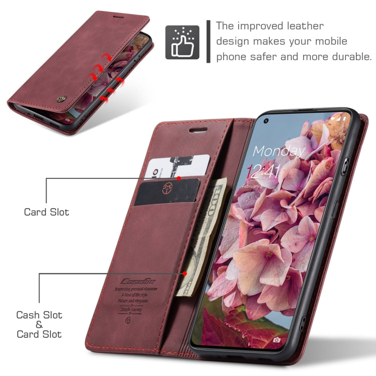 For OnePlus 11 CaseMe 013 Multifunctional Horizontal Flip Leather Phone Case(Wine Red)