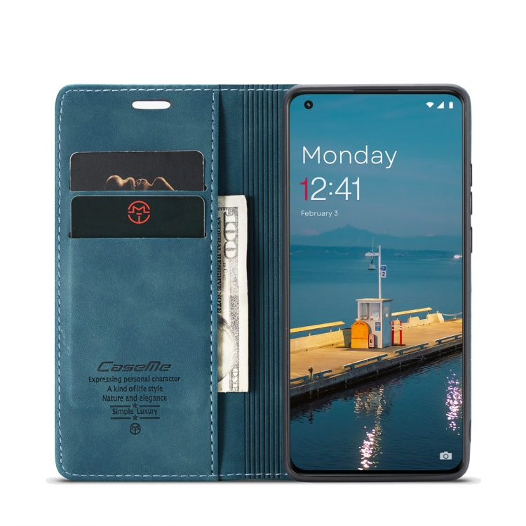For OnePlus 11 CaseMe 013 Multifunctional Horizontal Flip Leather Phone Case(Blue)