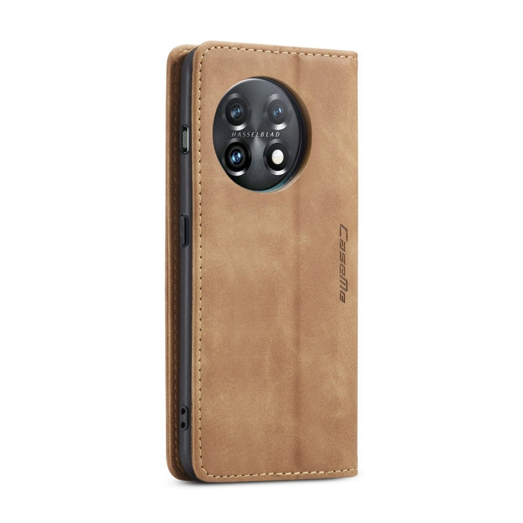 For OnePlus 11 CaseMe 013 Multifunctional Horizontal Flip Leather Phone Case(Brown)
