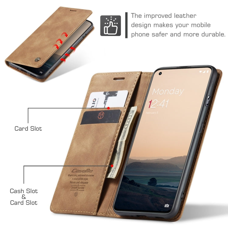 For OnePlus 11 CaseMe 013 Multifunctional Horizontal Flip Leather Phone Case(Brown)