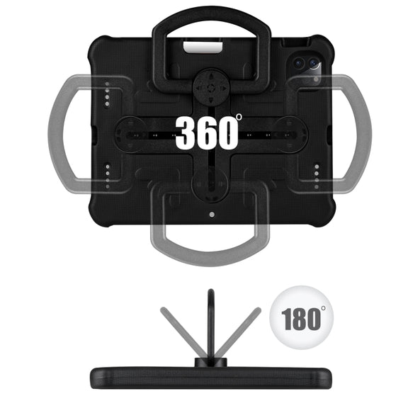 Shield 360 Rotation Handle EVA Shockproof PC Tablet Case For iPad Air 11 2024/Pro 11 2018/2020/2021/Air 4/Air 5 10.9(Black)