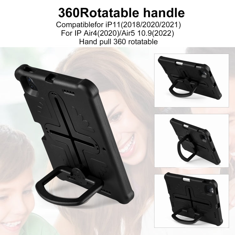 Shield 360 Rotation Handle EVA Shockproof PC Tablet Case For iPad Air 11 2024/Pro 11 2018/2020/2021/Air 4/Air 5 10.9(Black)