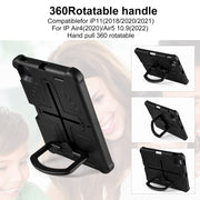 Shield 360 Rotation Handle EVA Shockproof PC Tablet Case For iPad Air 11 2024/Pro 11 2018/2020/2021/Air 4/Air 5 10.9(Black)