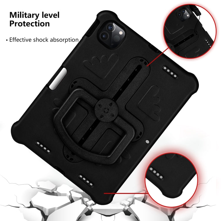 Shield 360 Rotation Handle EVA Shockproof PC Tablet Case For iPad Air 11 2024/Pro 11 2018/2020/2021/Air 4/Air 5 10.9(Black)