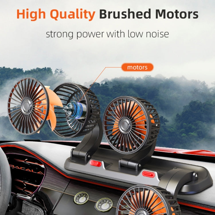 F4310 360-Degree Rotating Adjustable Car Three-Head Fan, Style:5V USB Universal