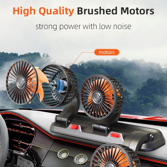 F4310 360-Degree Rotating Adjustable Car Three-Head Fan, Style:5V USB Universal