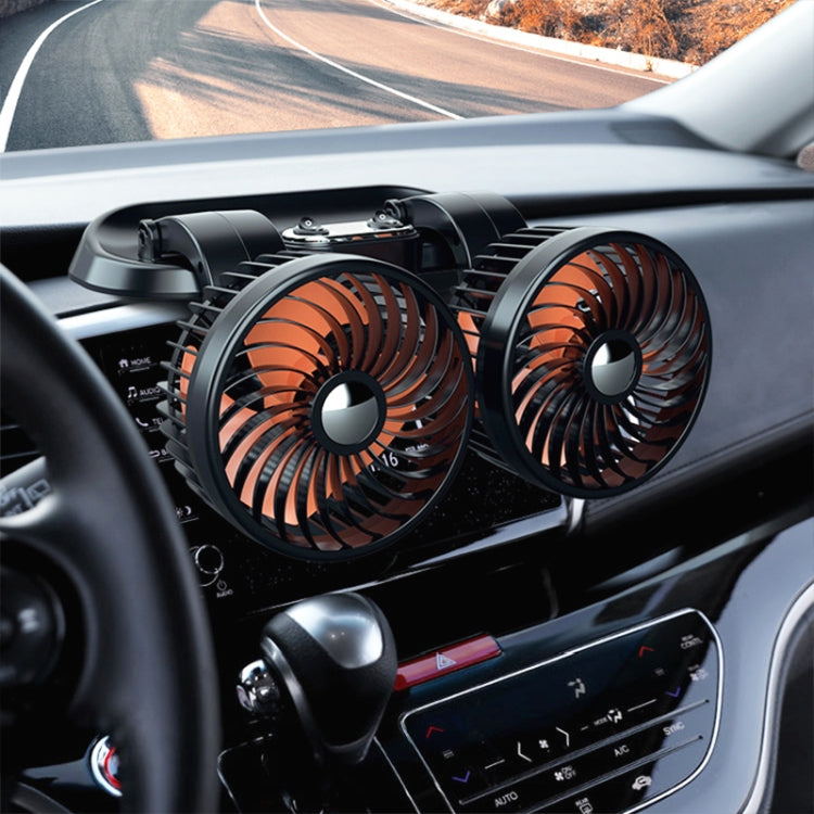 F622 Car Creative Folding Rotatable Double Head Electric Cooling Fan, Style:USB Universal