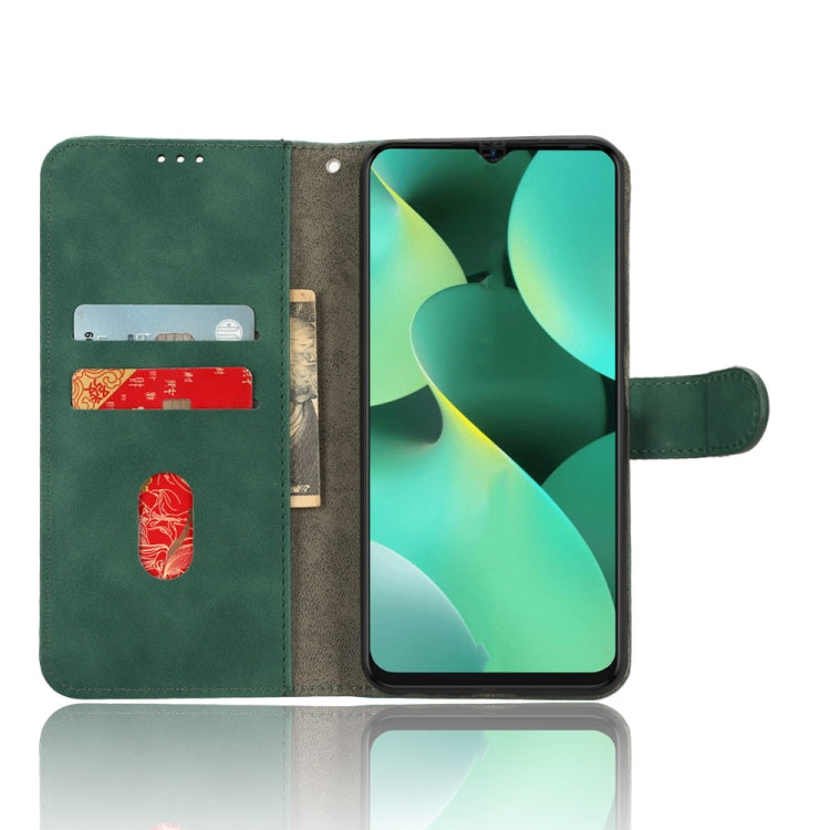 For TECNO Spark 10C Skin Feel Magnetic Flip Leather Phone Case(Green)