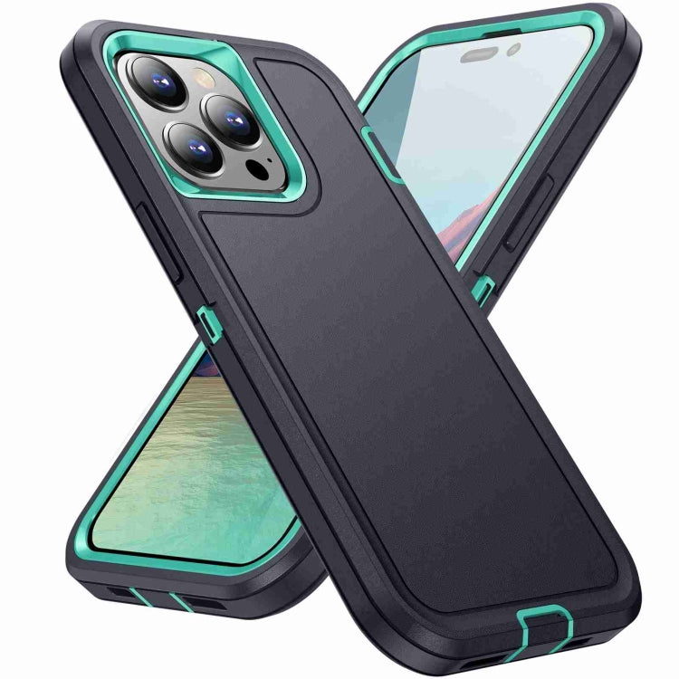 For iPhone 14 Pro Max Life Water-resistant Rugged Phone Case(Dark Blue + Light Blue)