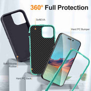 For iPhone 14 Pro Max Life Water-resistant Rugged Phone Case(Dark Blue + Light Blue)