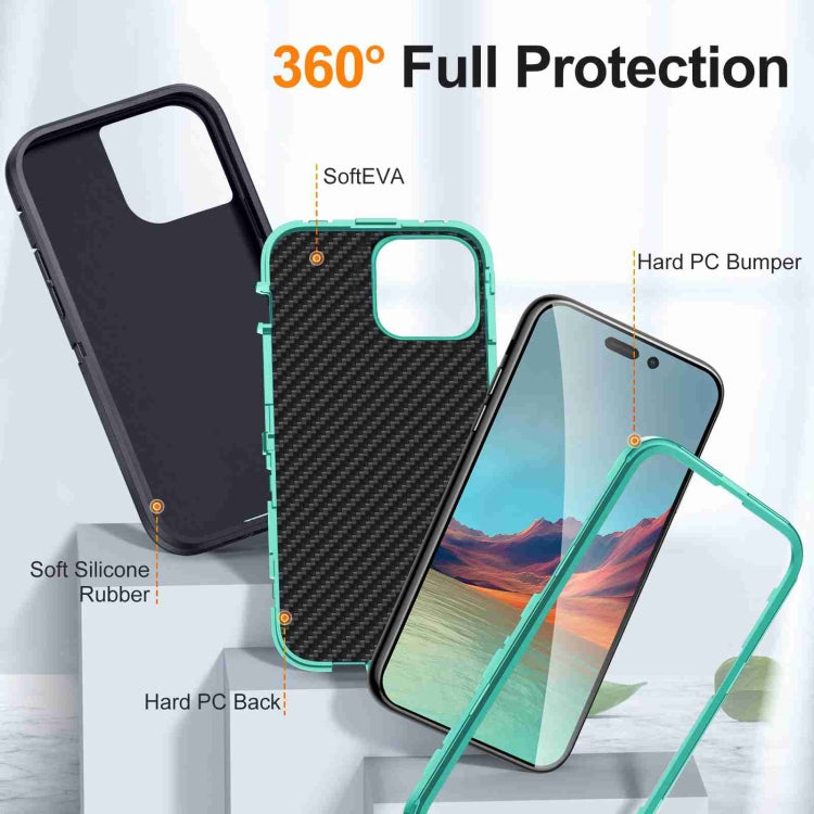 For iPhone 14 Pro Max Life Water-resistant Rugged Phone Case(Dark Blue + Light Blue)