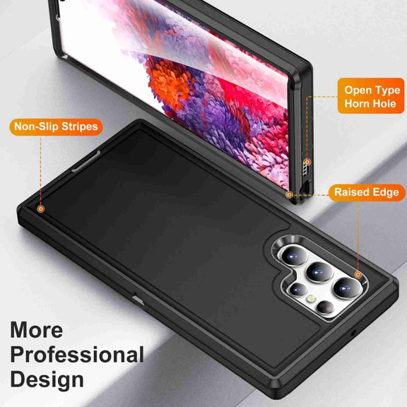 For Samsung Galaxy S23 Ultra 5G Life Water-resistant Rugged Phone Case(Black)